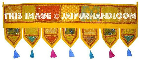 Indian Toran Door Hangings handmade Window Valances Boho Window Wall Hanging-Jaipur Handloom