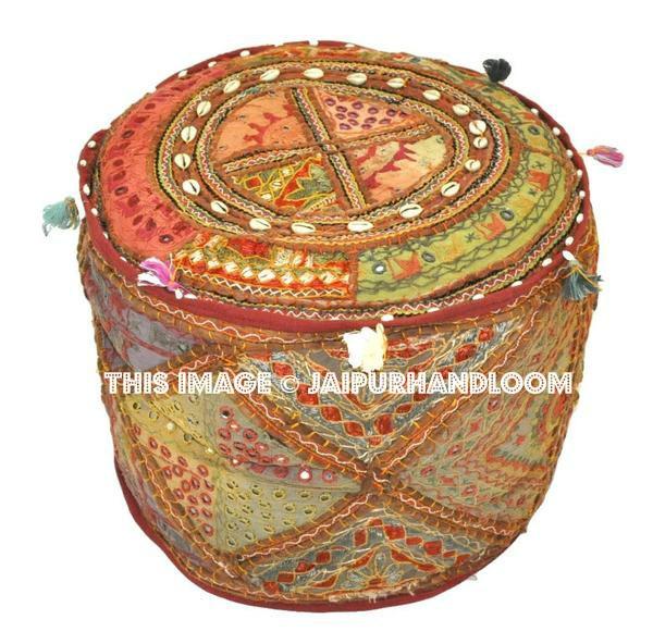 Indian Traditional Home Decorative Ottoman-Jaipur Handloom