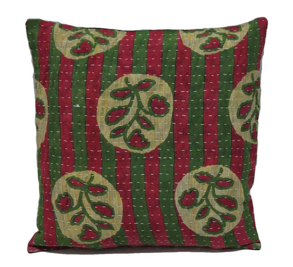 Indian vintage kantha throw pillow sofa cushions floor pillows - NS76-Jaipur Handloom