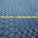 Indigo Kantha Quilt Throw Blanket-Jaipur Handloom