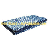 Indigo Kantha Quilt Throw Blanket-Jaipur Handloom