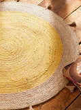 Jaipur Handloom  | Jute round rug, Braided rag rugs, Natural jute rug with tassels