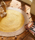 Jaipur Handloom  | Jute round rug, Braided rag rugs, Natural jute rug with tassels