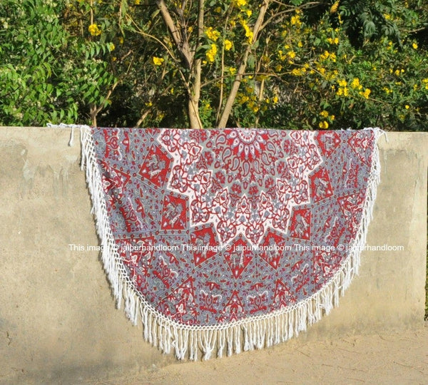Jaya Round Towel-Jaipur Handloom