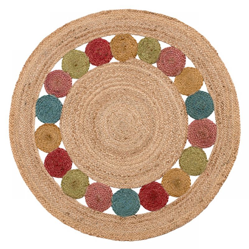 Jute RUG Round Braided Round Rug jute, Meditation Mat, Bohemian Circle rugs