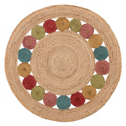 Jute RUG Round Braided Round Rug jute, Meditation Mat, Bohemian Circle rugs