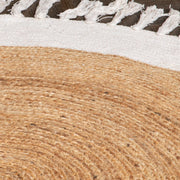 Jute Round Area Rug with tassels online in India - Jaipur Handloom