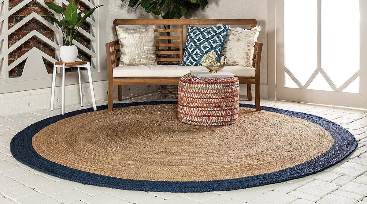 Jaipurhandloom.com - Jute Round Rug Round Floor Rugs Circle rugs Braided Jute Rugs Round