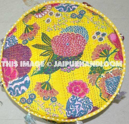 Kantha Pouf Ottoman-Jaipur Handloom