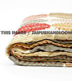 Kantha Quilt In Polka dot, kantha Bed cover Bedspread-Jaipur Handloom