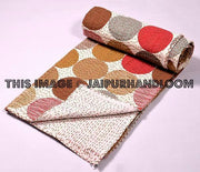 Kantha Quilt In Polka dot, kantha Bed cover Bedspread-Jaipur Handloom