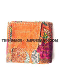 Kantha Quilt Indian Reversible Quilt Hand Block Print Quilt Bedspread Bed Cover