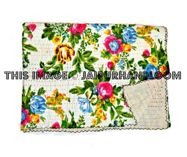 Kantha Quilt, Queen Quilt, Christmas Gift -Kantha Blanket, Queen Bed Cover, Indian Bedspread,Queen Kantha bedspread, Bohemian Bedding Kantha-Jaipur Handloom