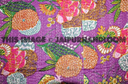 Kantha Quilt Queen Quilt in purple Bed cover Bedding-Jaipur Handloom