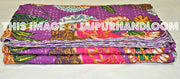 Kantha Quilt Queen Quilt in purple Bed cover Bedding-Jaipur Handloom