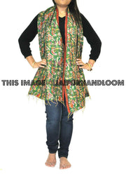 Kantha Stitch Silk Scarf -  Magnolia-Jaipur Handloom