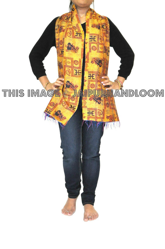 Kantha Stitch Silk Scarf - Touch-Me-Not