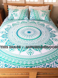 King Size Medallion Mandala Duvet Cover with Set of 2 Pillow Covers-Jaipur Handloom