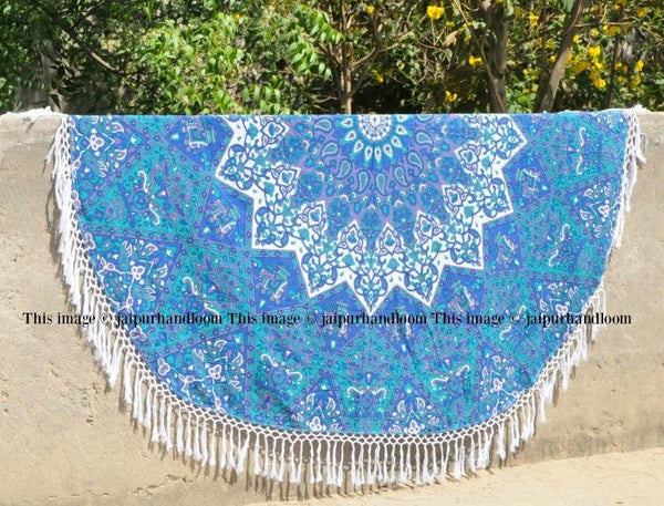 Kriti Round Beach Towel-Jaipur Handloom