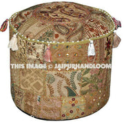 Large Bohemian Ottoman pouf chair floor pillow bean bag-Jaipur Handloom
