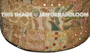 Large Bohemian Ottoman pouf chair floor pillow bean bag-Jaipur Handloom