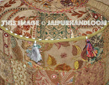 Large Bohemian Ottoman pouf chair floor pillow bean bag-Jaipur Handloom