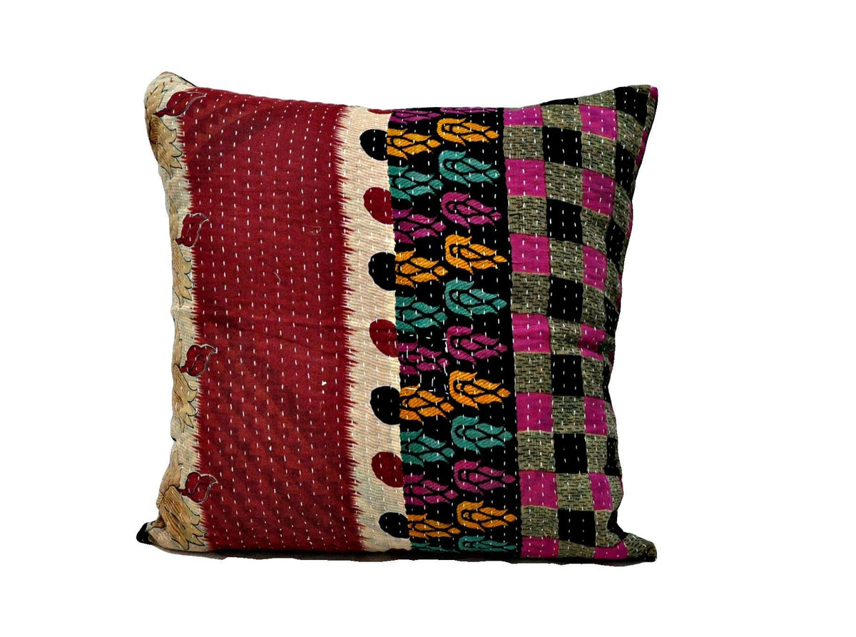 Large Decorative Couch Pillows Bohemian Kantha Cushion Cover - NL4-Jaipur Handloom