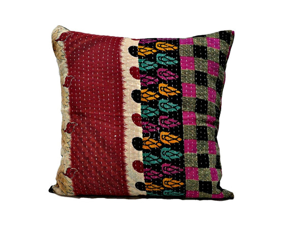 Large Decorative Couch Pillows Bohemian Kantha Cushion Cover - NL4-Jaipur Handloom