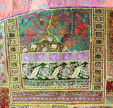 Large Elephant Embroidered Bedspread Bedding Indian Patchwork Tapestry-Jaipur Handloom