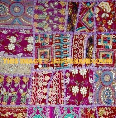 Large Handmade Door Valances, Indian Patchwork Window Curtain-Jaipur Handloom