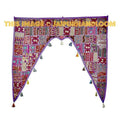 Large Handmade Door Valances, Indian Patchwork Window Curtain-Jaipur Handloom