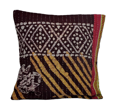 Large Indian Kantha throw pillows Bohemian sofa cushion covers