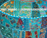 Large Indian Pouf Ottoman-Jaipur Handloom