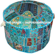 Large Indian Pouf Ottoman-Jaipur Handloom
