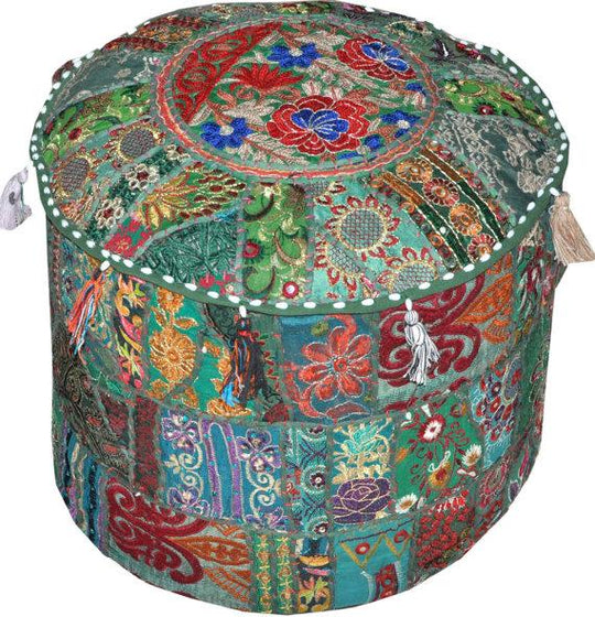Large Pouf Green Ottomans