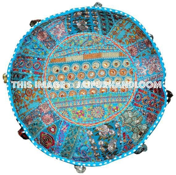 Large Pouf Ottoman-Jaipur Handloom