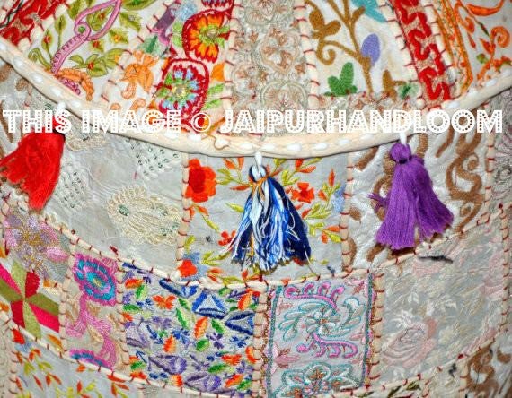 Large Pouf Ottoman - Jaipurhandloom-Jaipur Handloom