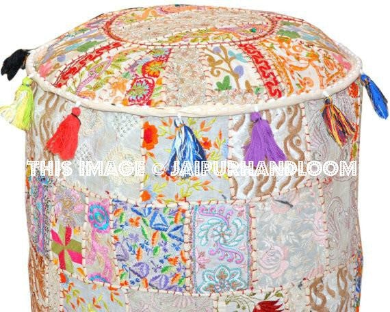 Large Pouf Ottoman - Jaipurhandloom-Jaipur Handloom