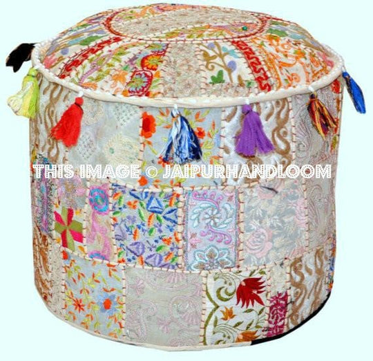 Large Pouf Ottoman - Jaipurhandloom-Jaipur Handloom