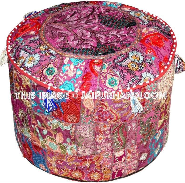 Latrobe Pouf ottomans - 22X12 inches-Jaipur Handloom