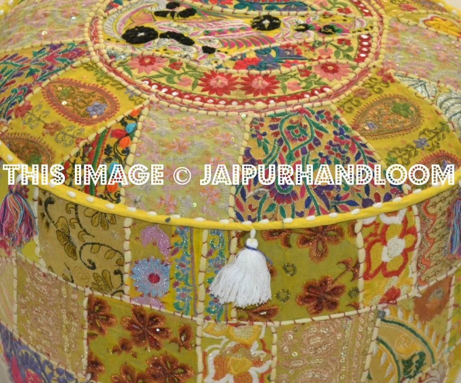 Launceston Pouf ottomans - 22X12 inches-Jaipur Handloom