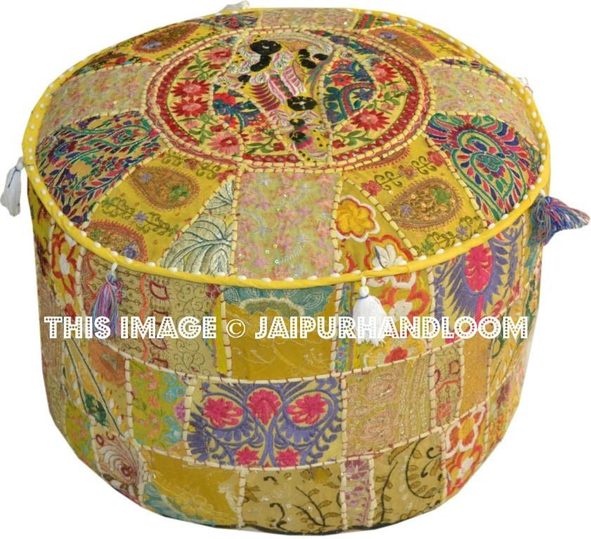 Launceston Pouf ottomans - 22X12 inches-Jaipur Handloom