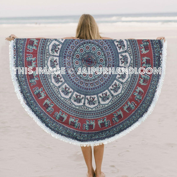 Lavanny Round Beach Towel-Jaipur Handloom