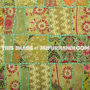 Lime Green 24x24" Decorative throw pillows for couch Boho Yoga Pillows-Jaipur Handloom