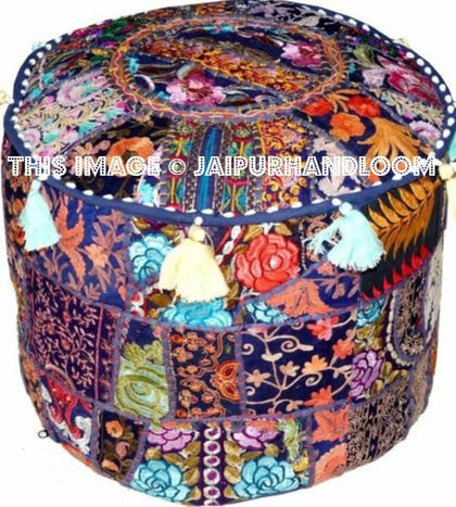 Lismore Pouffe - 18X13 inches-Jaipur Handloom