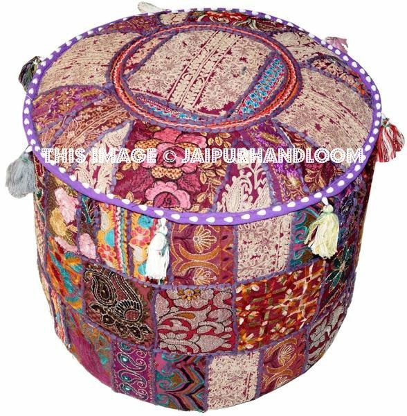Lithgow Pouf ottomans - 18X13 inches-Jaipur Handloom