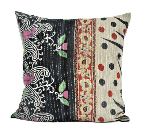 Living room sofa pillows 24X24 inches kantha cushions outdoor couch pillows | Jaipur Handloom