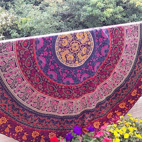 Mandala Beach Roundie Towels Boho Beach Blankets Throw-Jaipur Handloom