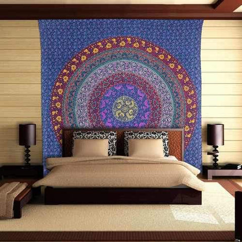 Mandala Beach Throw Bohemian Mandala Wall Hanging Tapestry-Jaipur Handloom