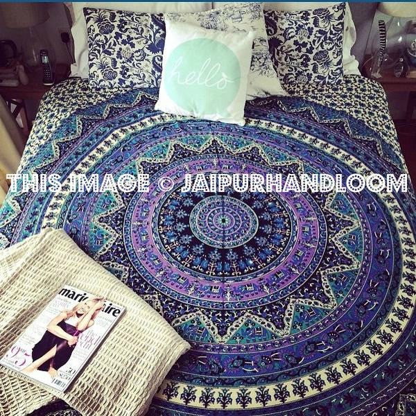 Mandala Dorm Decor Tapestry cool college room full size bedding-Jaipur Handloom